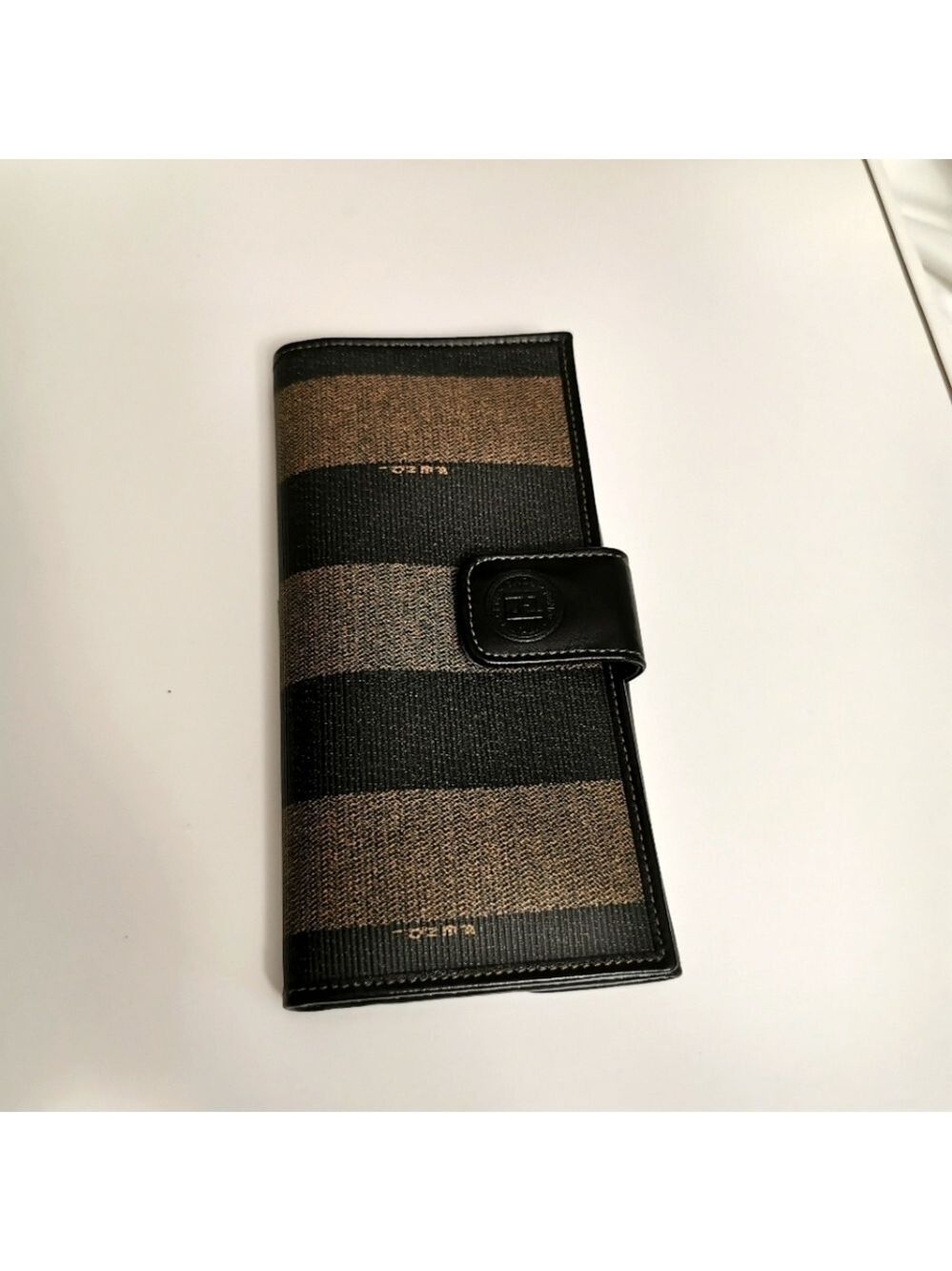 RARE Vintage FENDI Pequin Stripe Continental Wallet